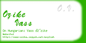 ozike vass business card